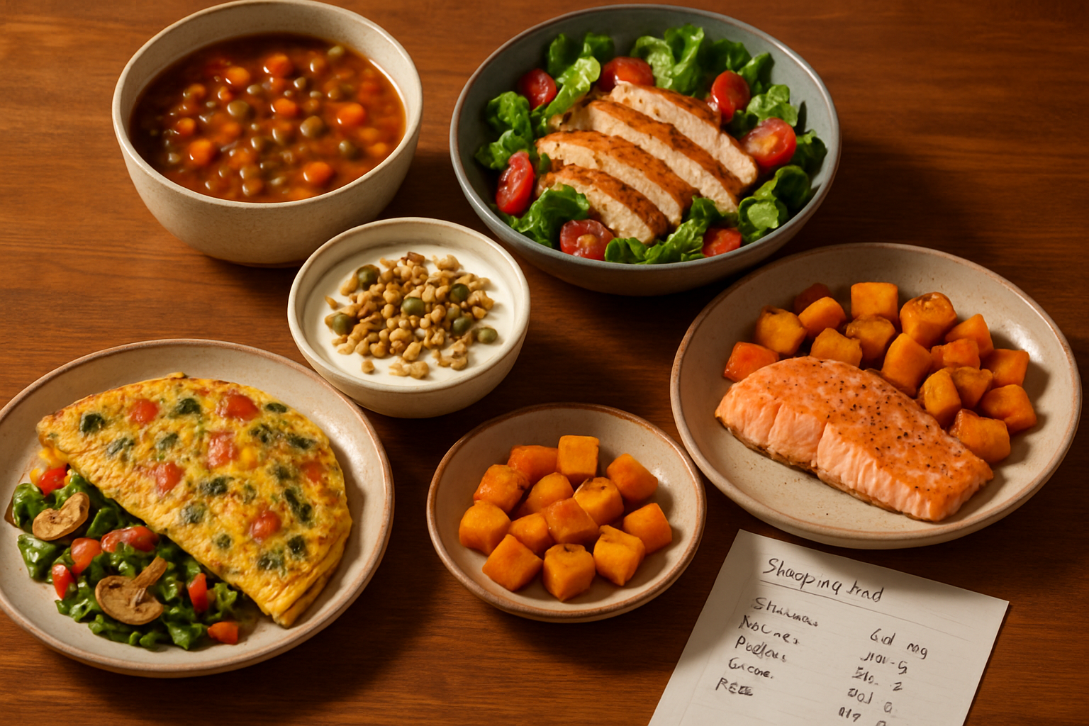 Supporting editorial illustration for 7 Day High Protein Diet Meal Plan
