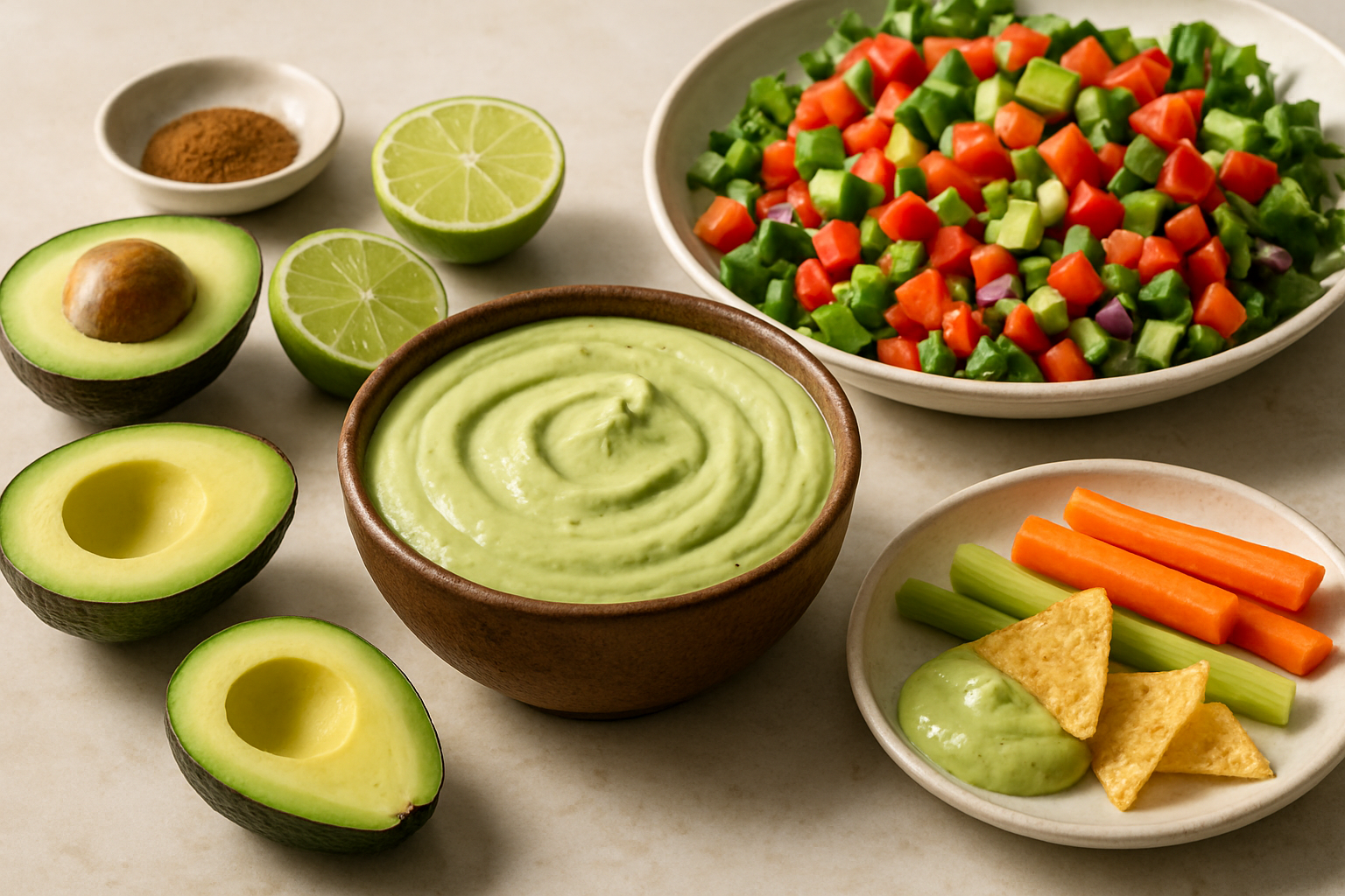 Editorial illustration for Creamy Blended Avocado Lime Dressing: A Thick, Tangy Upgrade for Your Salads