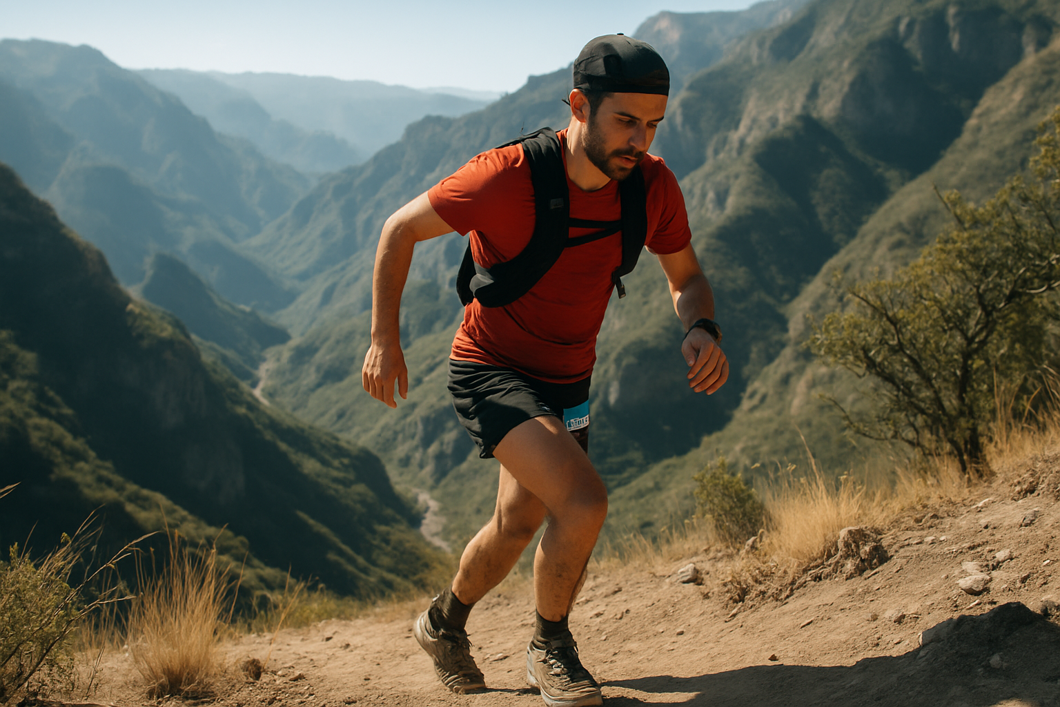 Supporting editorial illustration for Canadian Runner Reid Burrows Claims Podium Finish at Chihuahua by UTMB
