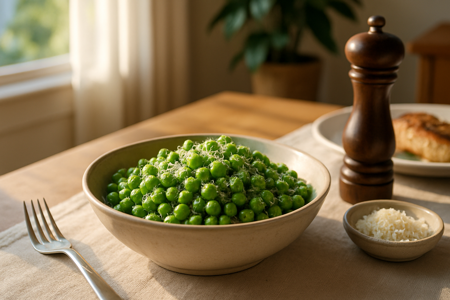 Editorial illustration for These 10-Minute Cacio e Pepe Peas Might Just Change How You See Frozen Veggies