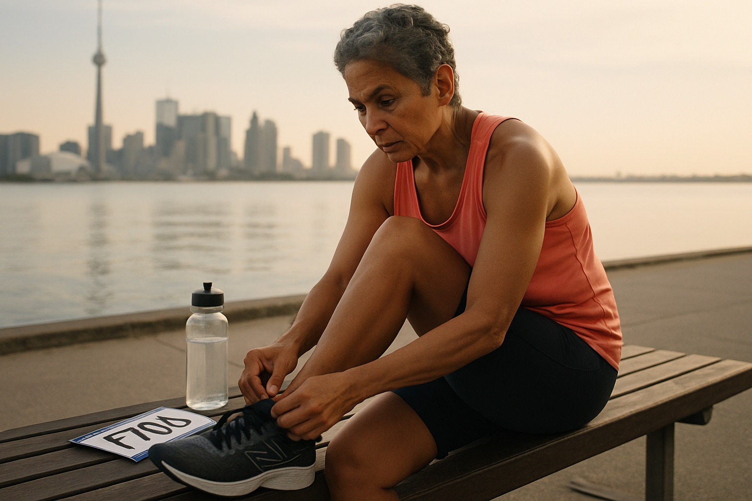 Supporting editorial illustration for Meet Jennifer MacDonell: The 70-Year-Old Runner Aiming for a World Record at the Toronto Waterfront Marathon