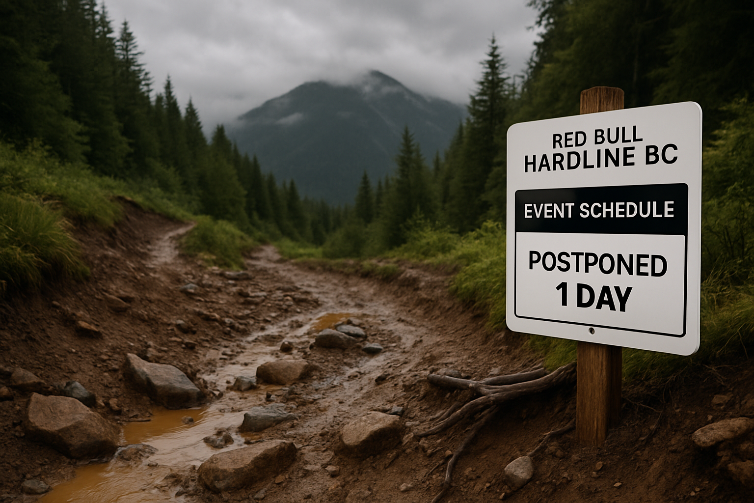 Supporting editorial illustration for Red Bull Hardline BC Rescheduled Due to Weather