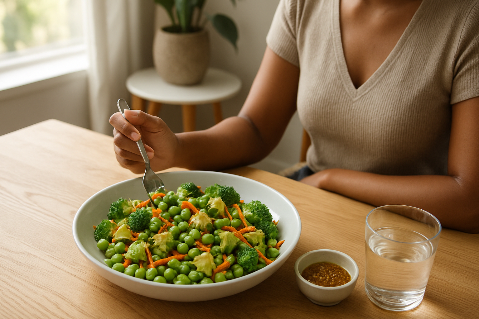 Editorial illustration for High Protein Edamame Salad with Sesame Ginger Dressing