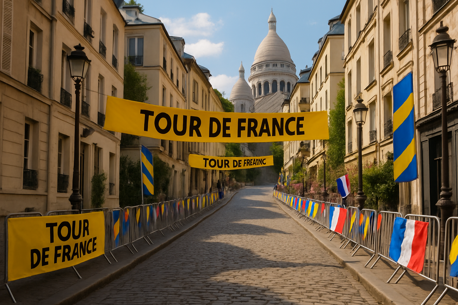 Supporting editorial illustration for Au revoir, Montmartre? Not so fast, Tour de France fans