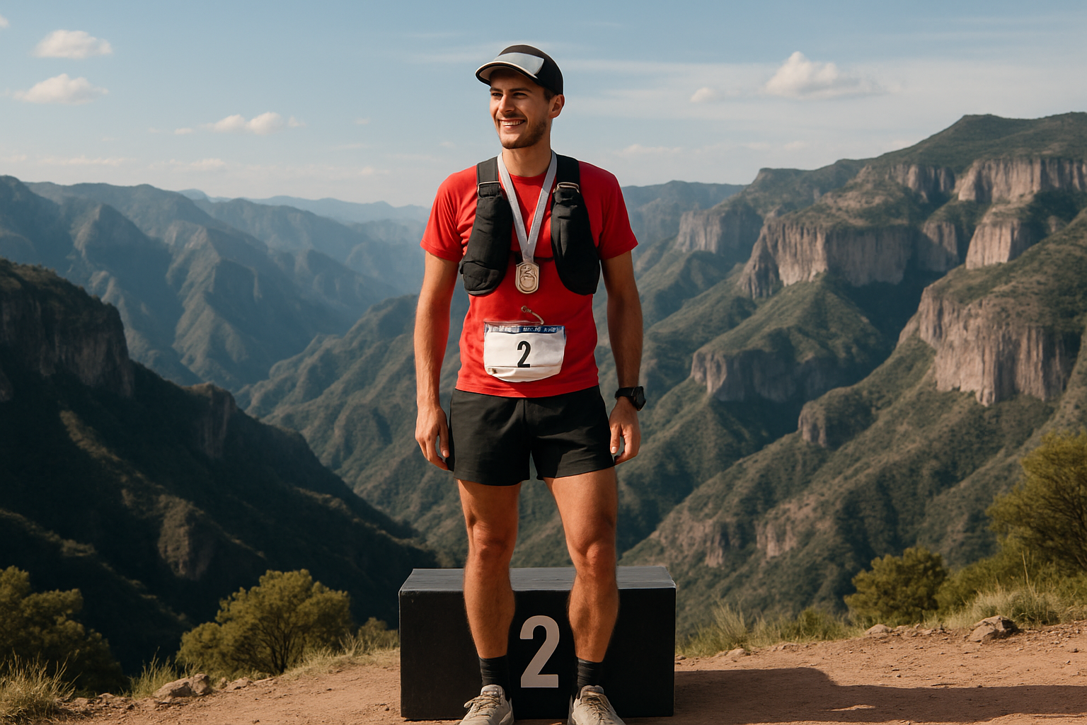 Editorial illustration for Canadian Runner Reid Burrows Claims Podium Finish at Chihuahua by UTMB