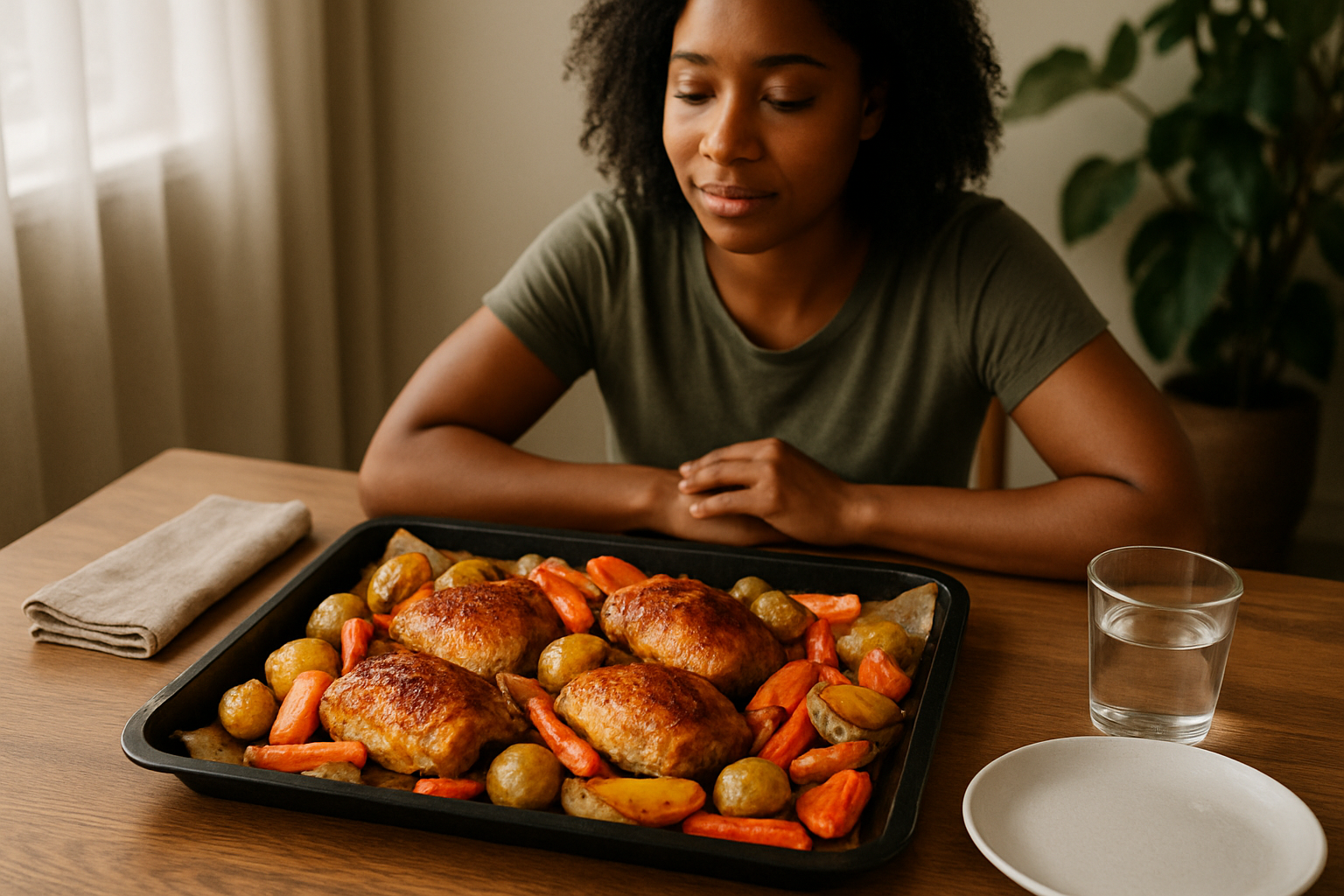 Editorial illustration for Sheet Pan Chicken Thighs: A Simple, Flavorful Dinner Option