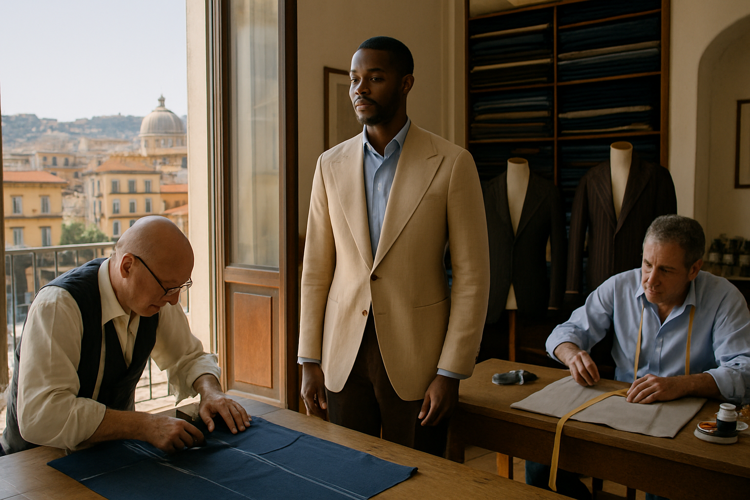 Editorial illustration for Exploring the Varied Tailoring of Rubinacci in Naples