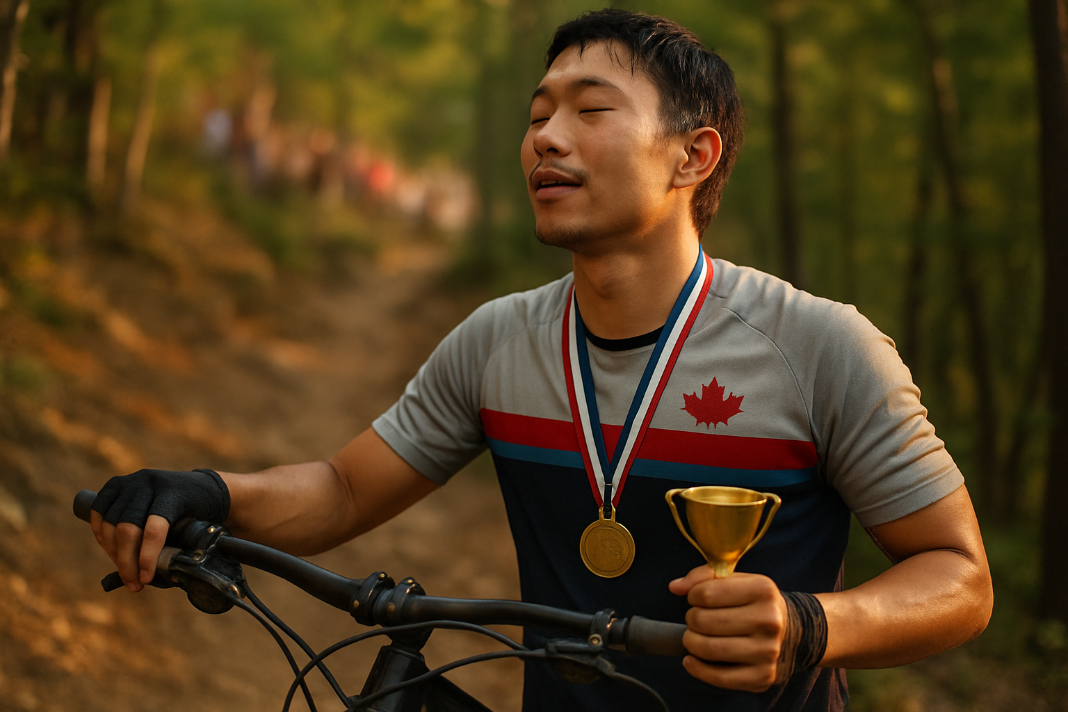 Supporting editorial illustration for Elliot Jamieson Ascends the Podium at Enduro World Championships