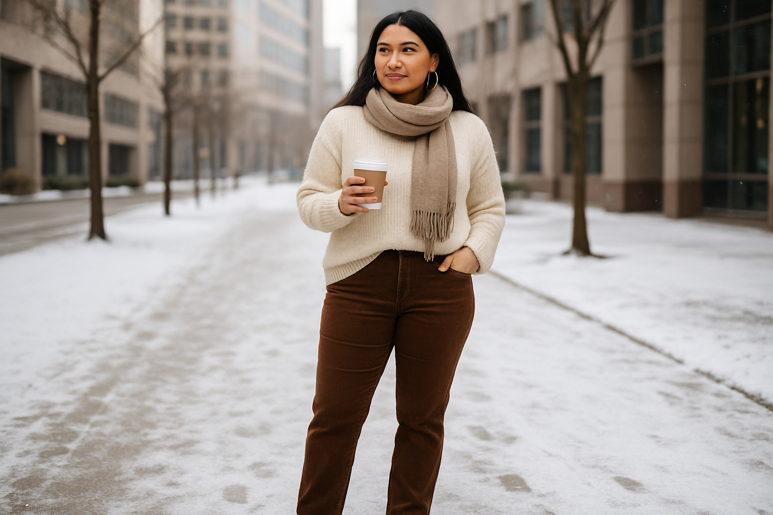 Supporting editorial illustration for Style Spotlight: Kut from the Kloth Straight Leg Cords for Winter