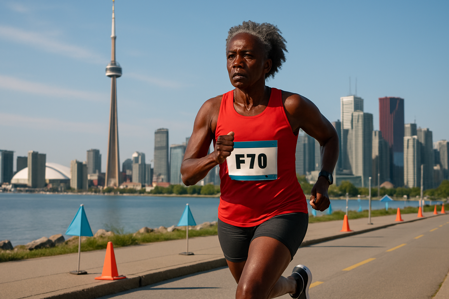 Editorial illustration for Meet Jennifer MacDonell: The 70-Year-Old Runner Aiming for a World Record at the Toronto Waterfront Marathon