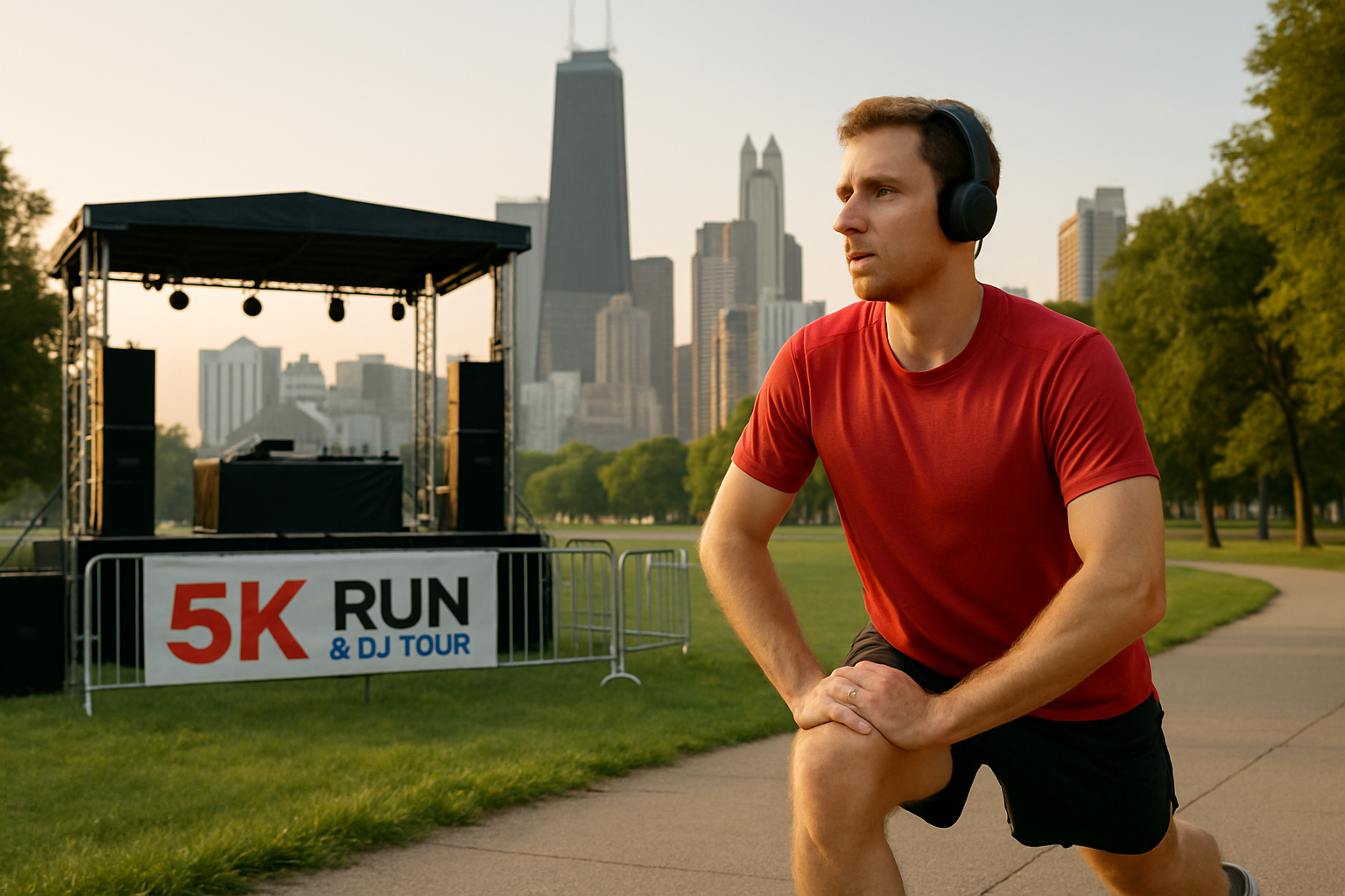 Supporting editorial illustration for Diplo Combines Music and Fitness with 5K Race on His North American Tour