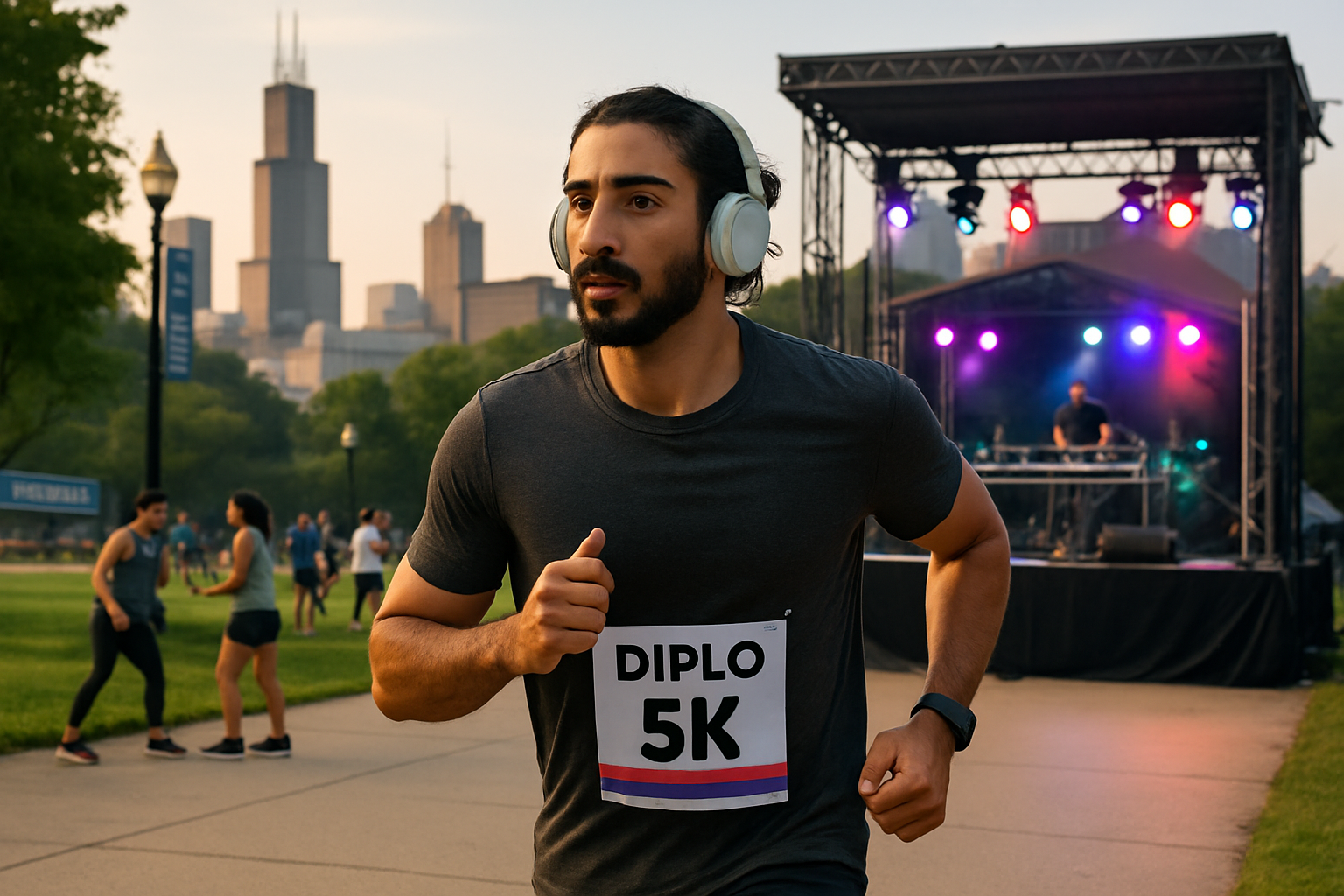 Editorial illustration for Diplo Combines Music and Fitness with 5K Race on His North American Tour