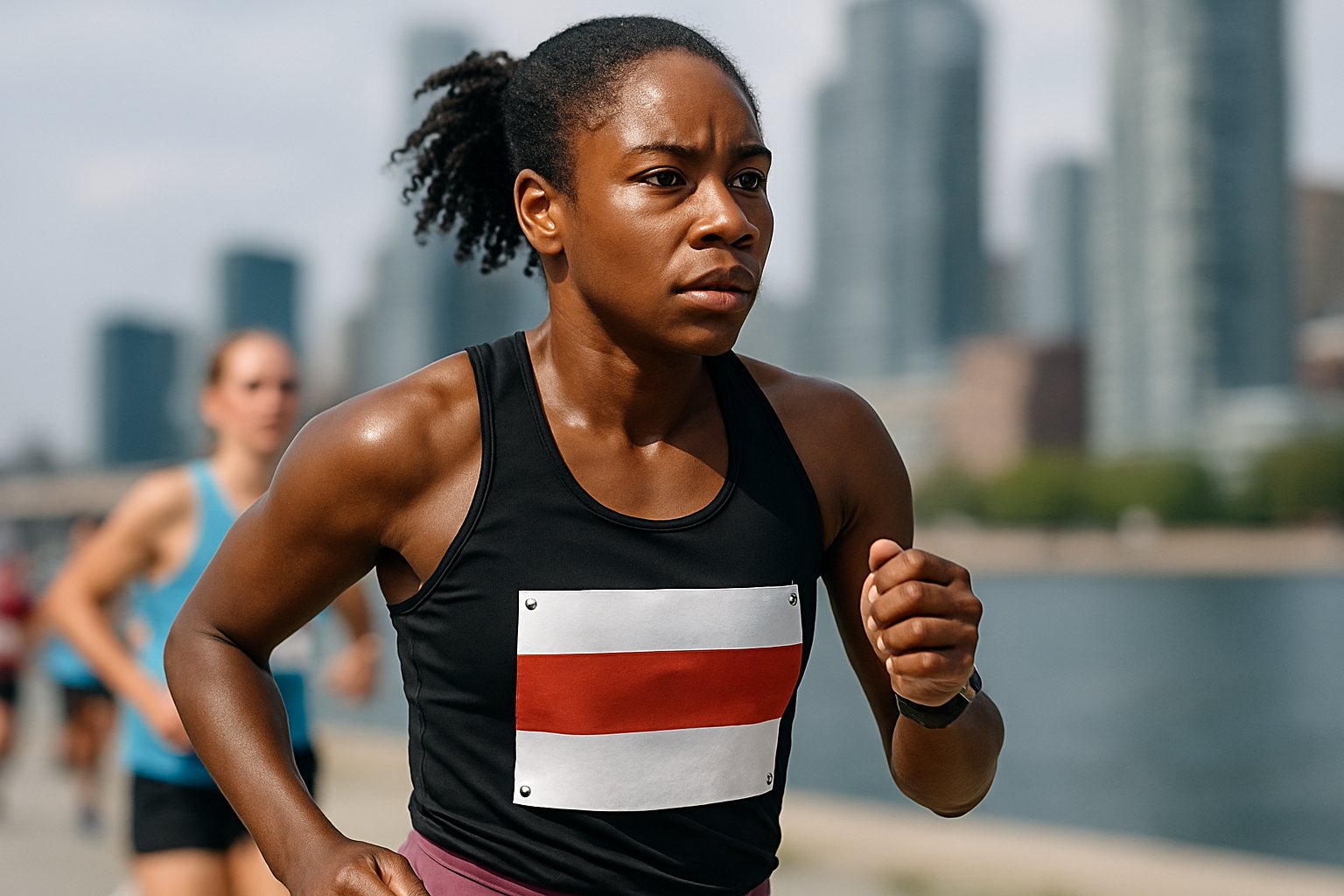 Supporting editorial illustration for Canadians to Watch at This Weekend’s TCS Toronto Waterfront Marathon