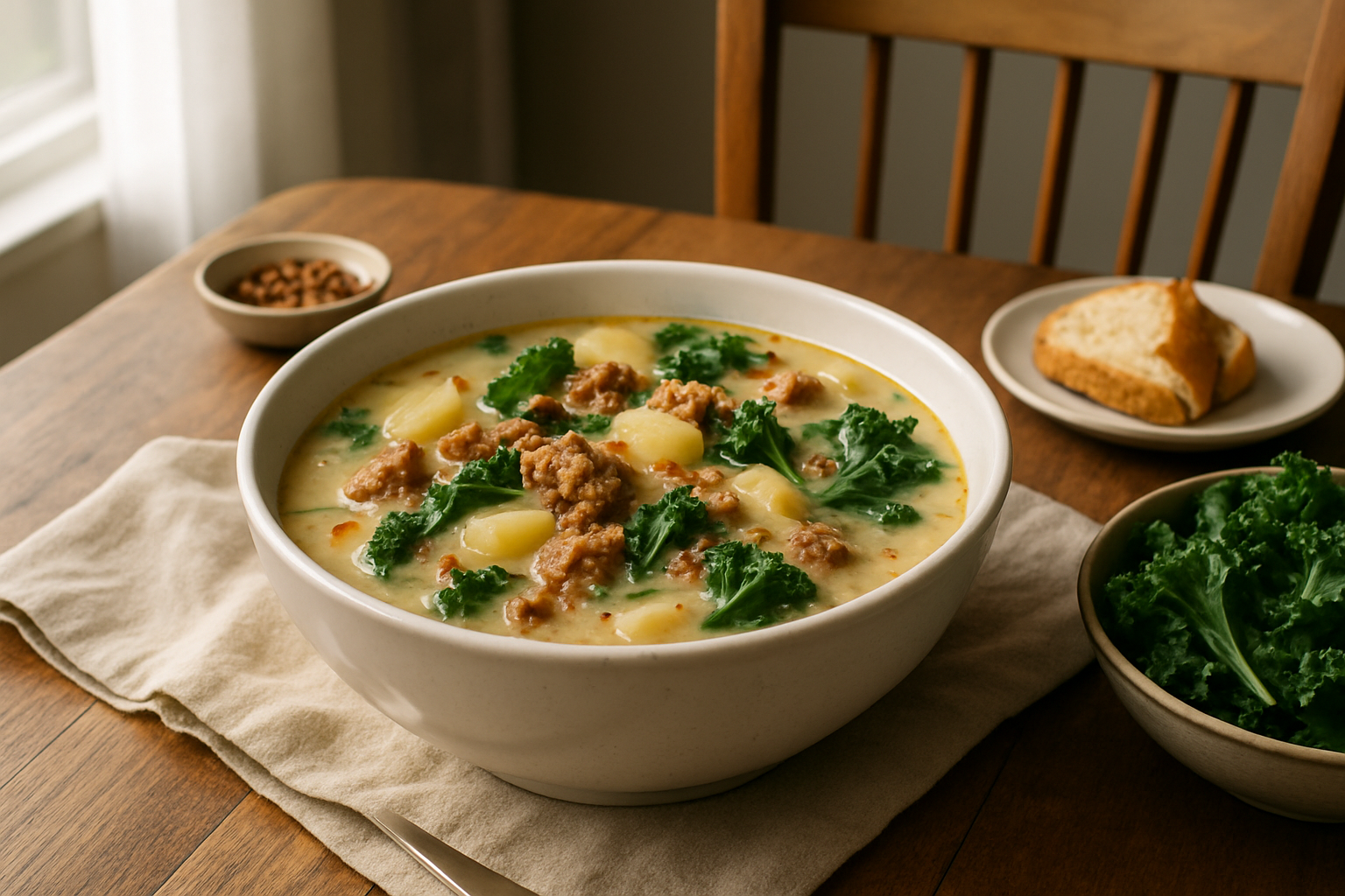 Editorial illustration for Zuppa Toscana: A Hearty, Homemade Italian-Inspired Soup