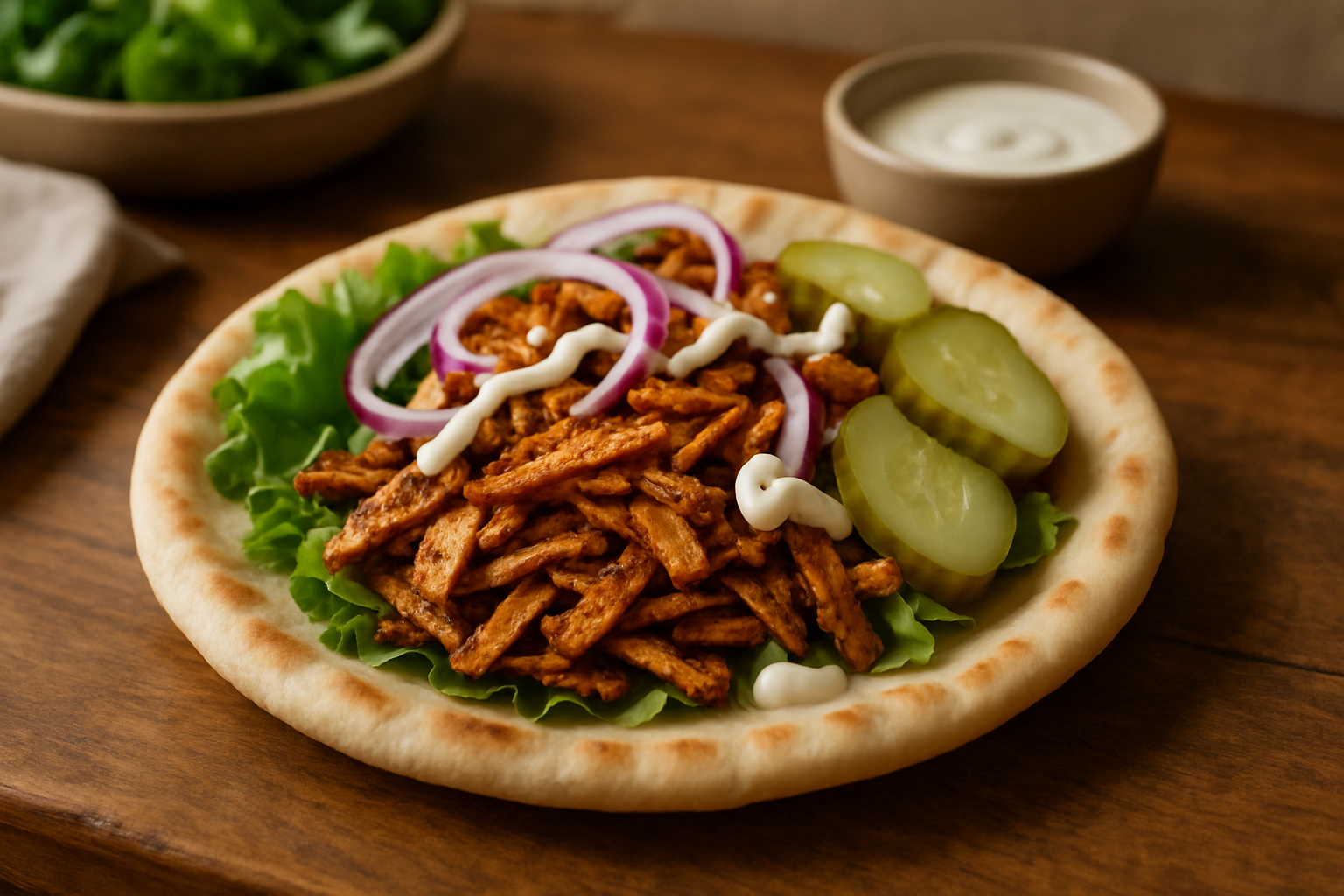 Editorial illustration for Baked Vegan Tofu Shawarma Wraps (40g Protein)