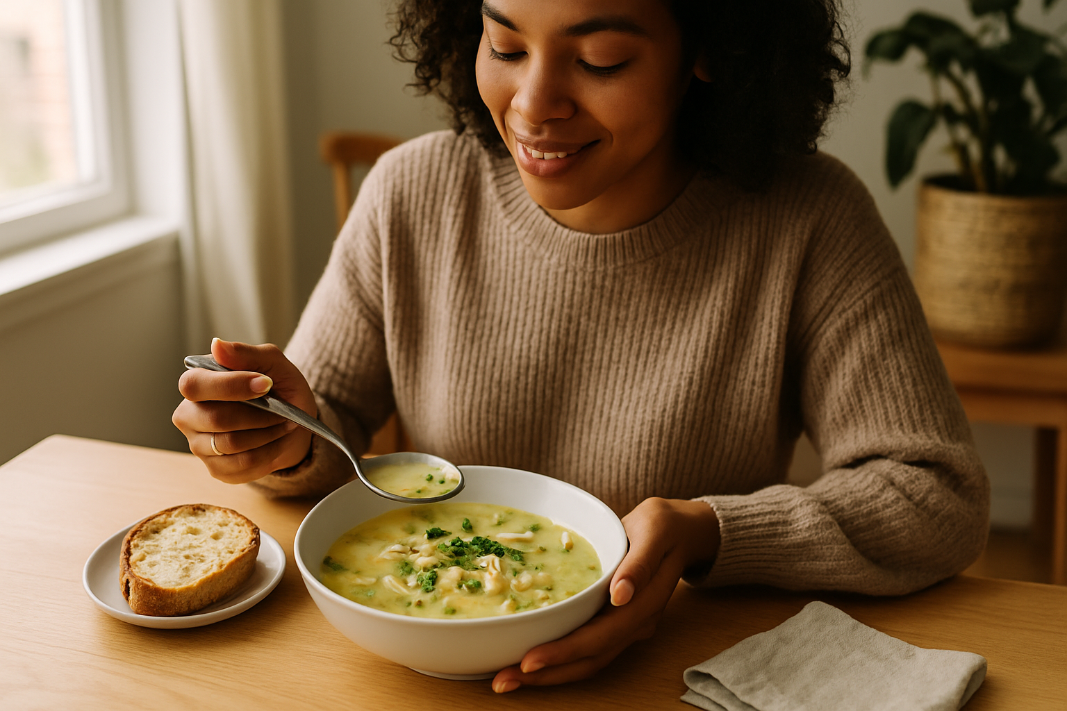 Editorial illustration for Greek Chicken Soup: A Cozy and Budget-Friendly Dinner