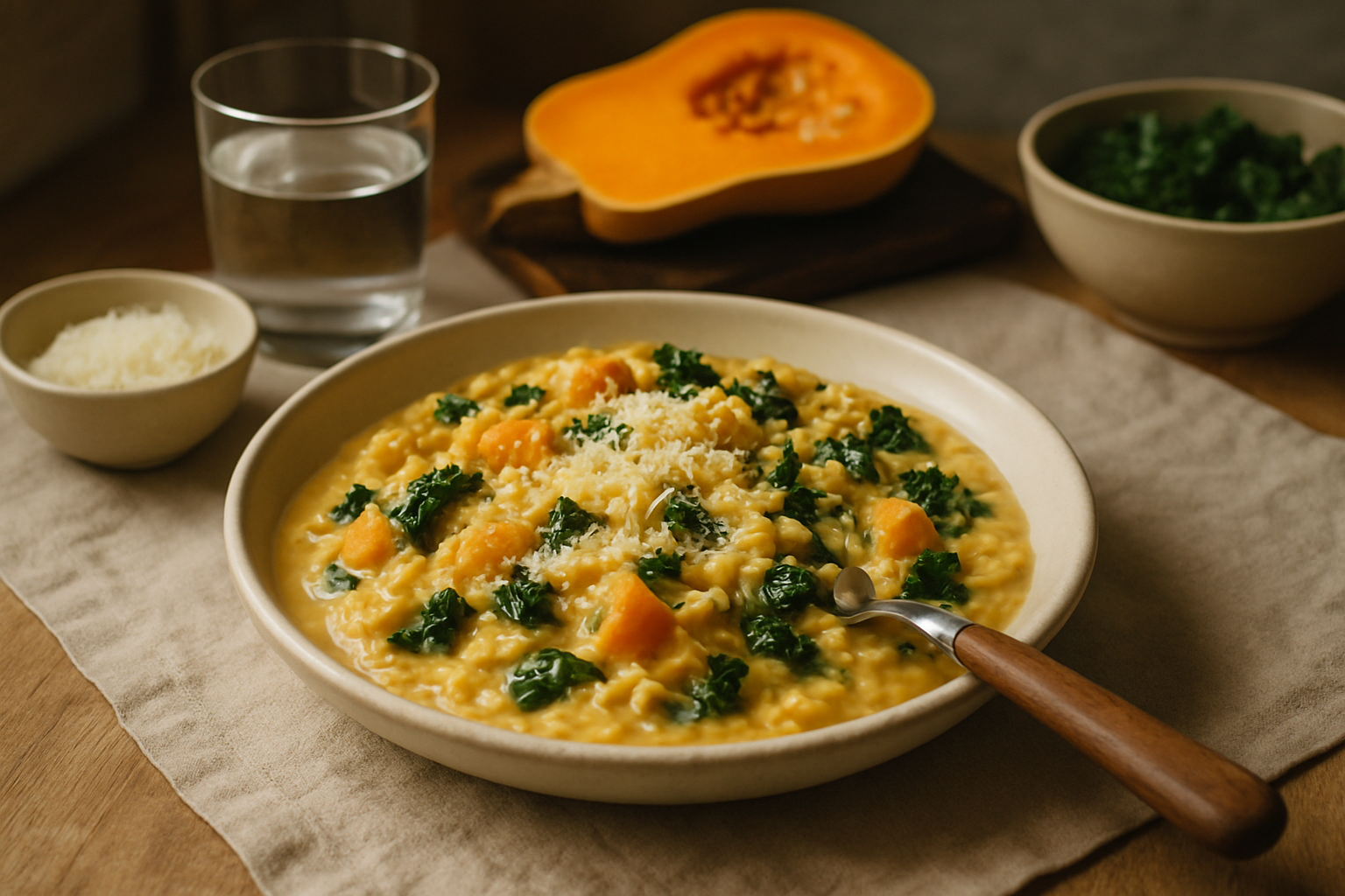Editorial illustration for Creamy Butternut Squash Orzo: A Cozy One-Pot Dinner for Busy Evenings