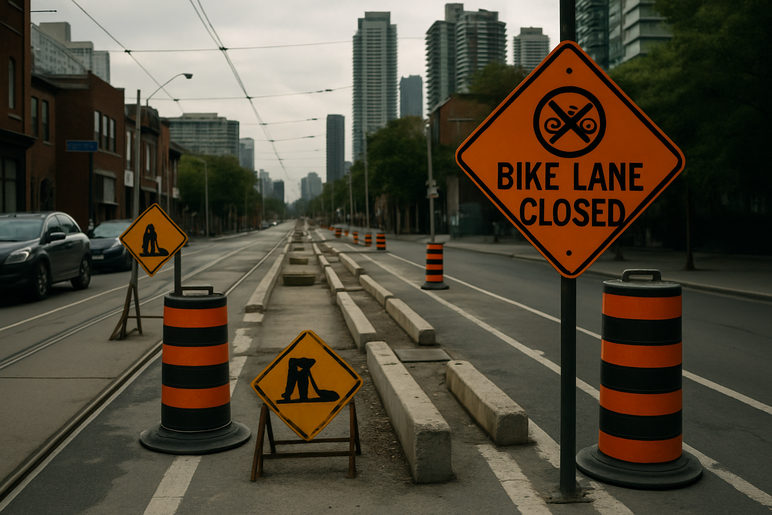 Editorial illustration for Cycle Toronto Challenges $48 Million Removal of Bloor Street West Bike Lanes