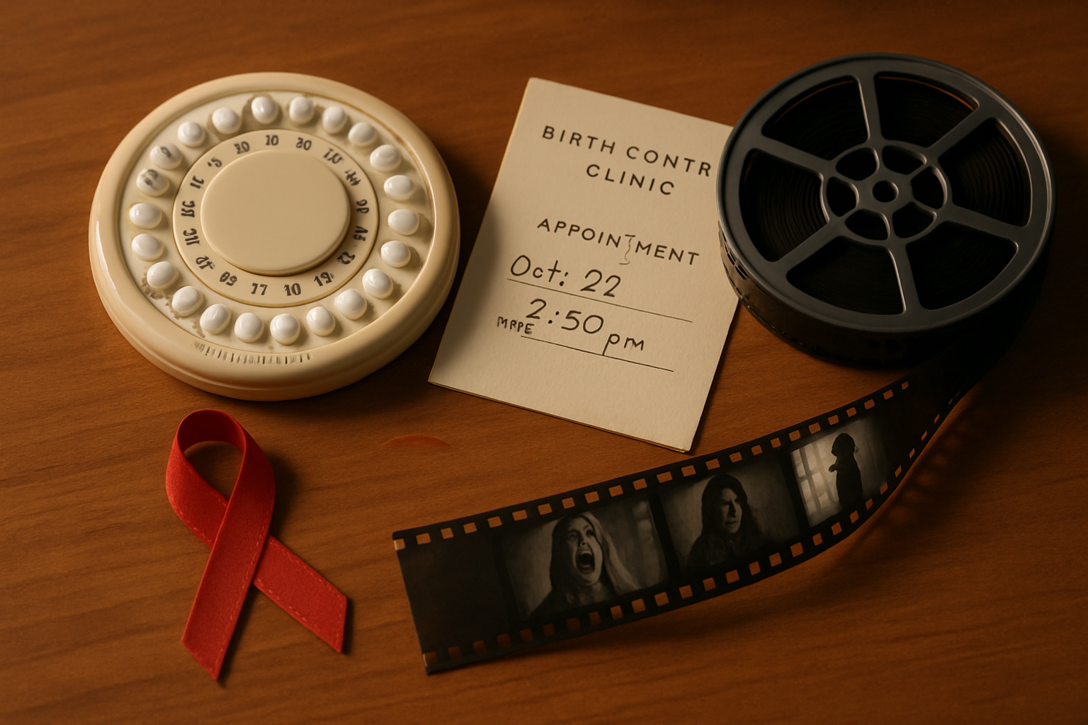 Supporting editorial illustration for Weekly News Update, October 16, 2026: Birth Control Milestones, Women’s Health, and Feminist Horror Films