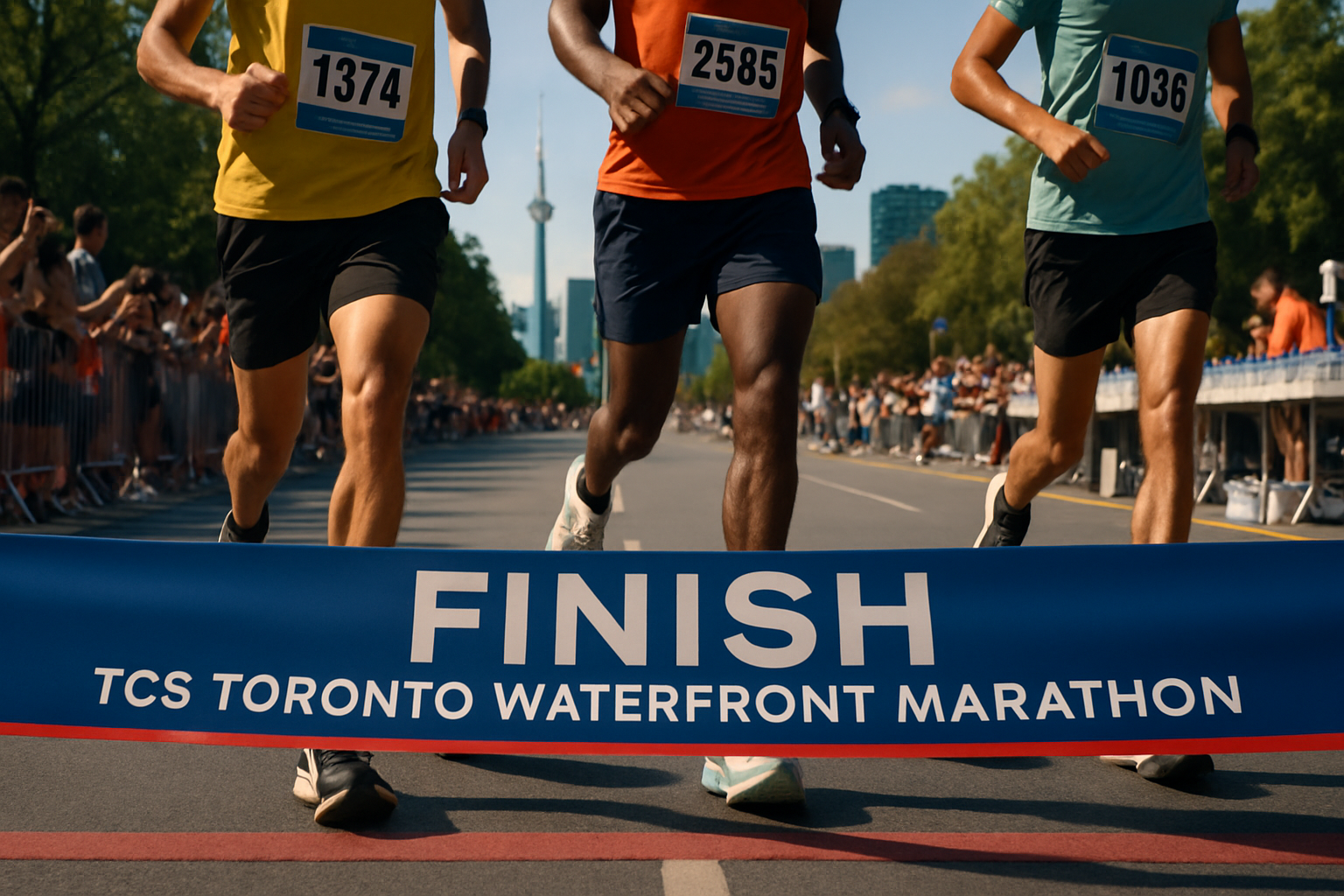 Supporting editorial illustration for Leonard Langat Successfully Defends Title at TCS Toronto Waterfront Marathon