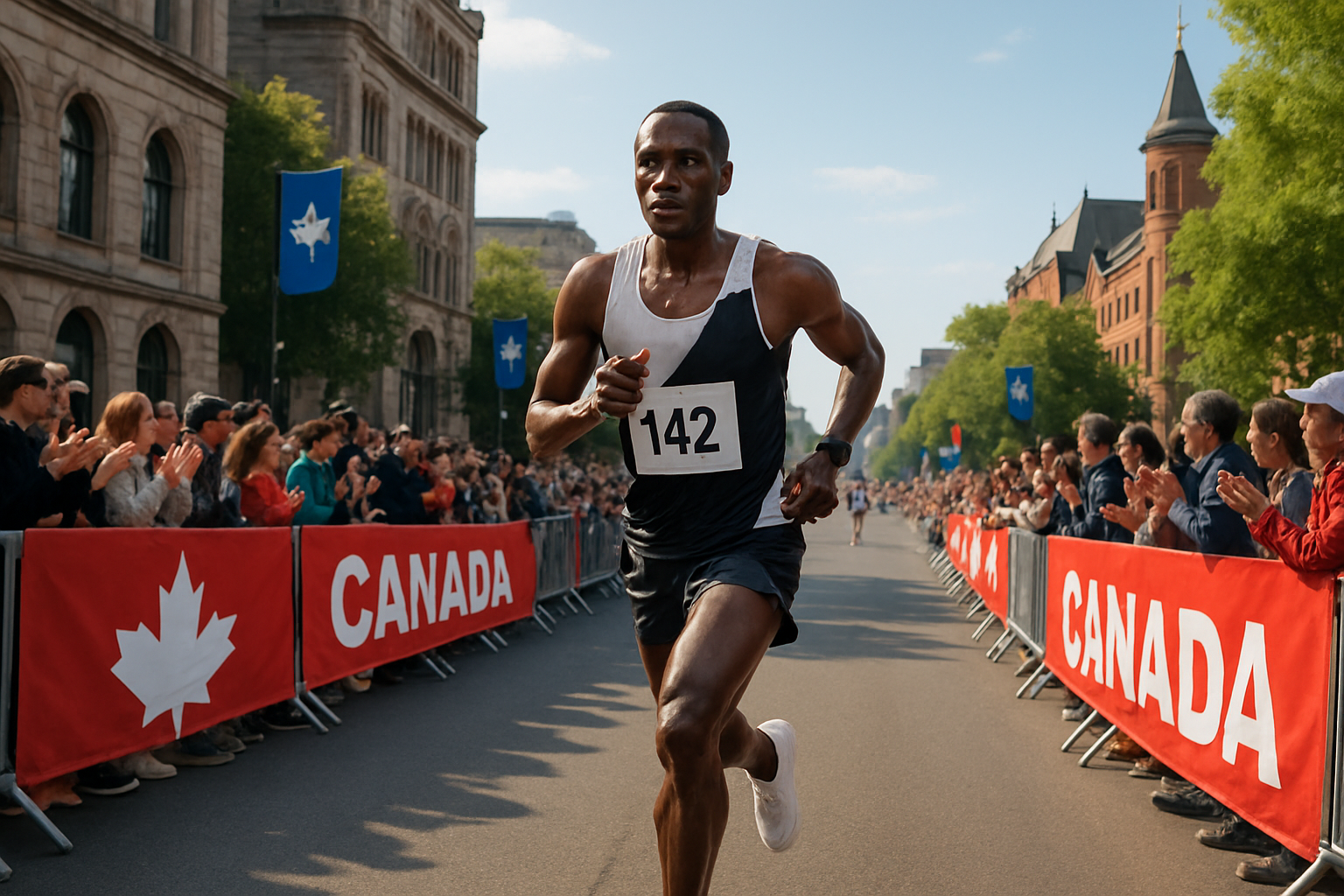 Editorial illustration for Montreal and Victoria Marathons Showcase Thrilling Canadian Road Racing