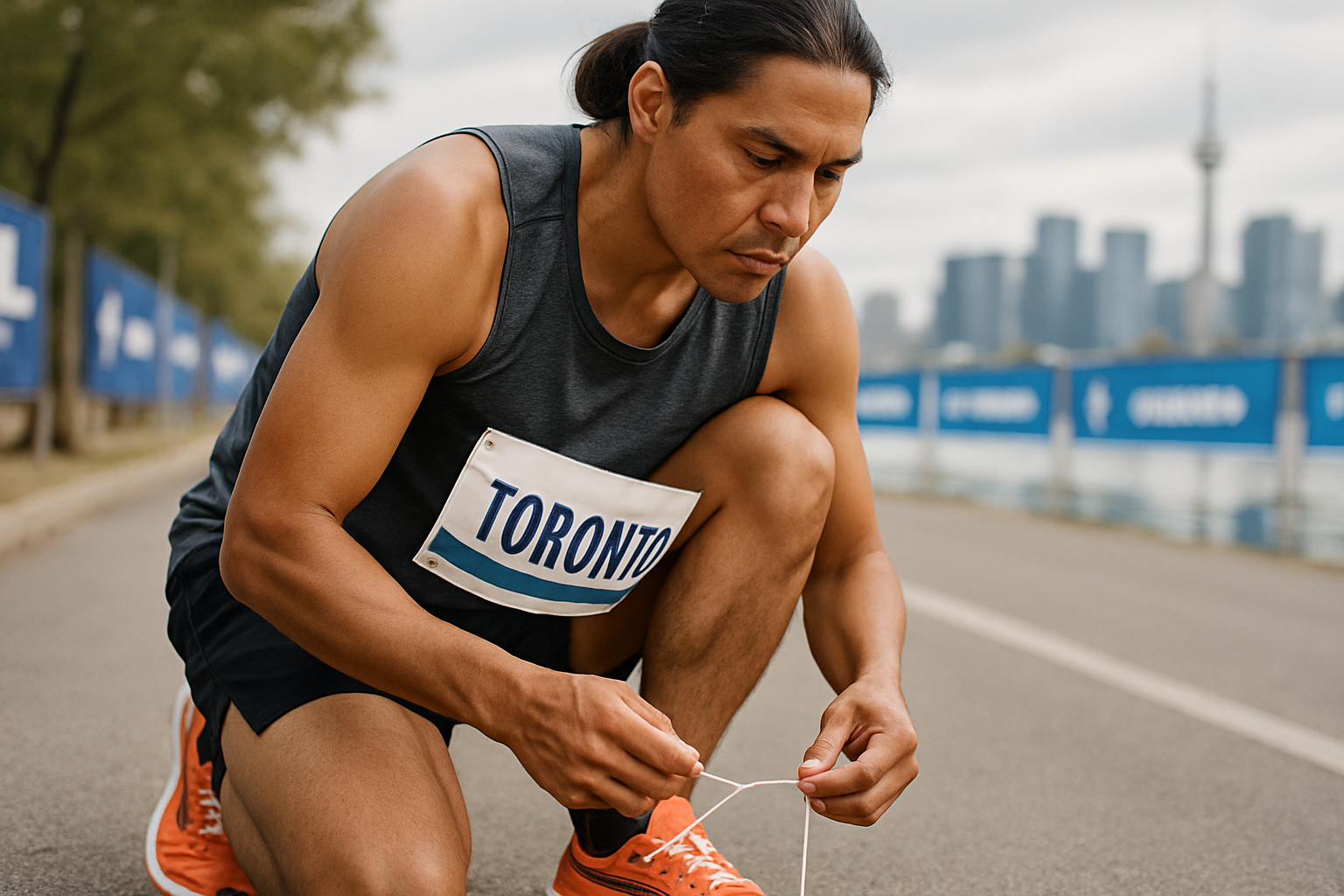 Supporting editorial illustration for Records in Danger at TCS Toronto Waterfront Marathon