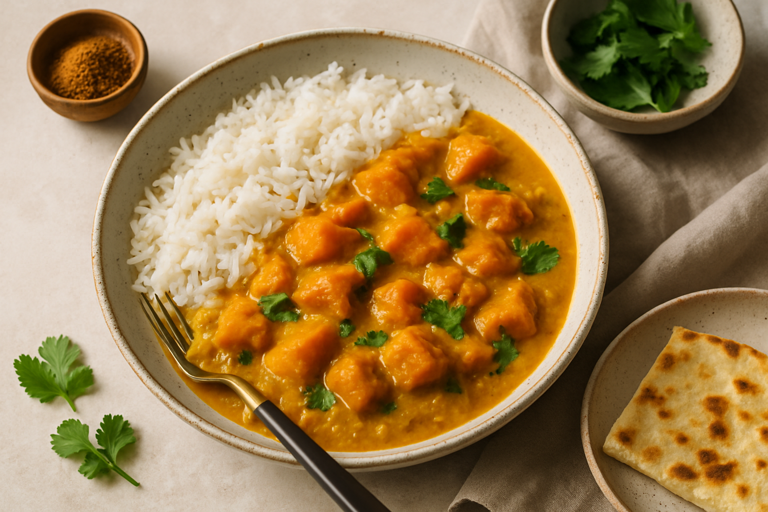 Supporting editorial illustration for Cozy Up with This Easy and Creamy Pumpkin Curry
