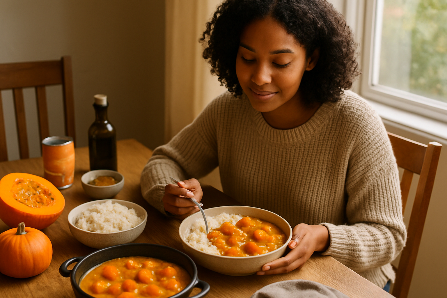 Editorial illustration for Cozy Up with This Easy and Creamy Pumpkin Curry