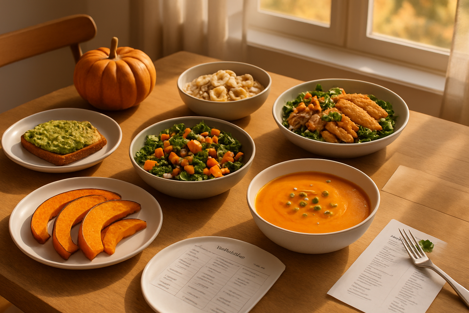 Editorial illustration for Free 7-Day Healthy Meal Plan to Kickstart Your Fall Wellness