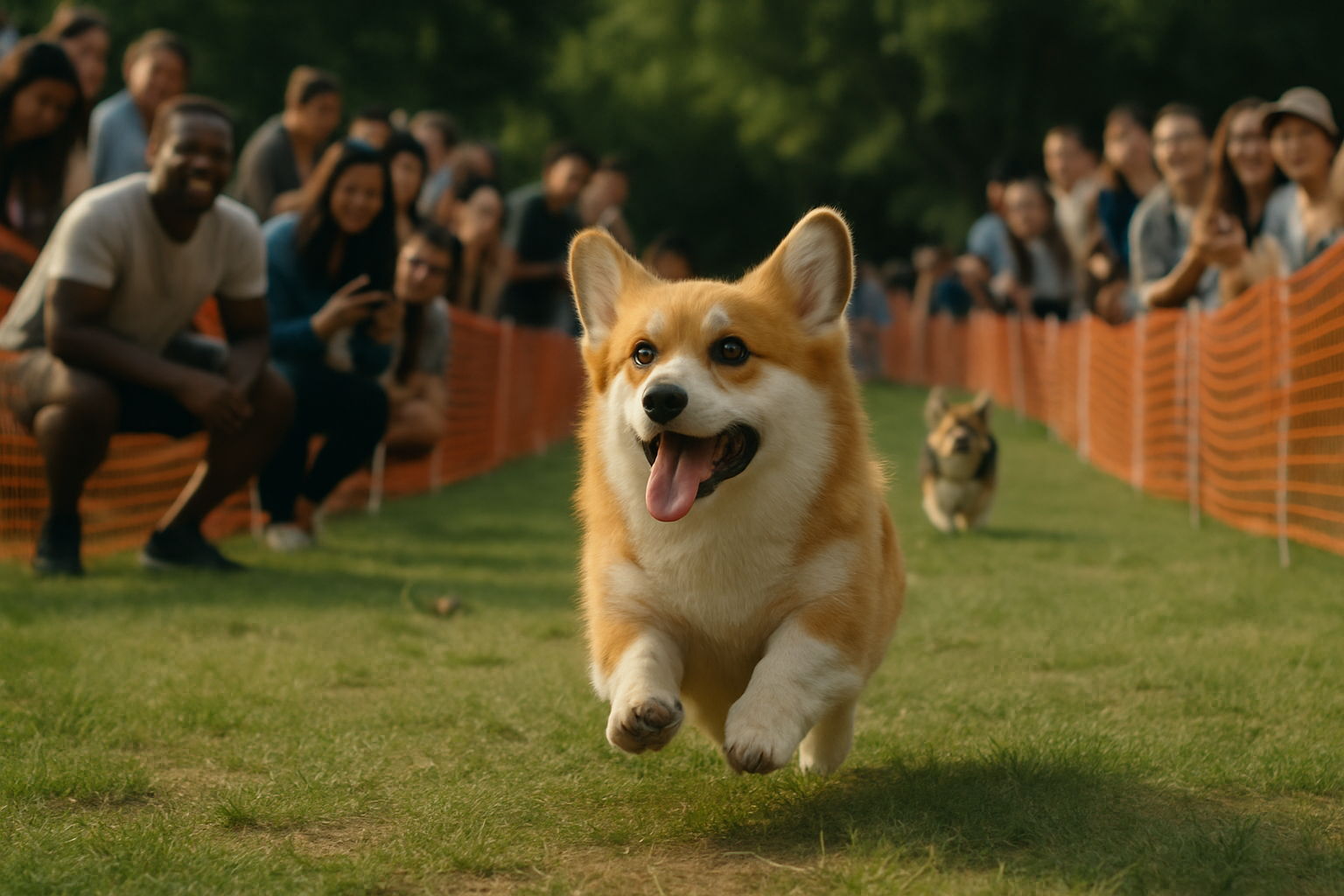 Editorial illustration for Corgi Channels Usain Bolt with Stunning Victory at 2026 Corgi Cup
